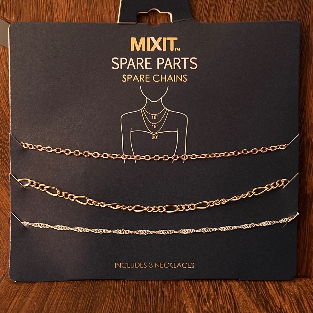 3/$18 MIXIT  Gold and Silver Necklace Set Lot 2049